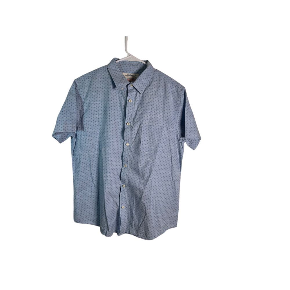 Urban Pipeline Light Blue Diamond Print Short Sleeve Button Down Casual Shirt XL
